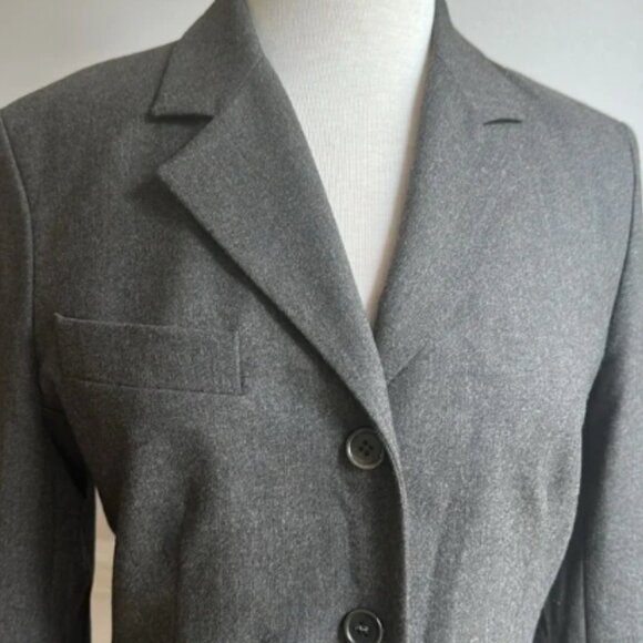 Theory Alexa Classic wool Blend Women's Blazer 3 Button Brownish Gray Large NWT - Picture 4 of 6